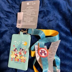 Disney Blue and Yellow Lanyard with Card Holder